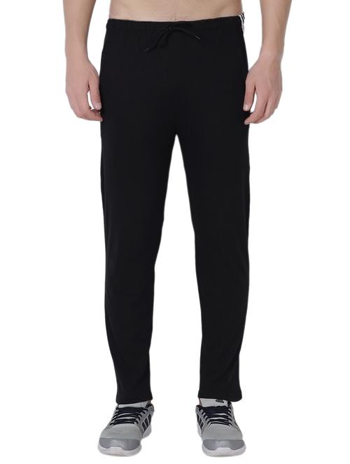 black cotton ankle length track pant - 14972602 - Very Small Image - 1