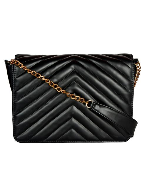 black leatherette  regular sling bag - 14973623 - Very Small Image - 1