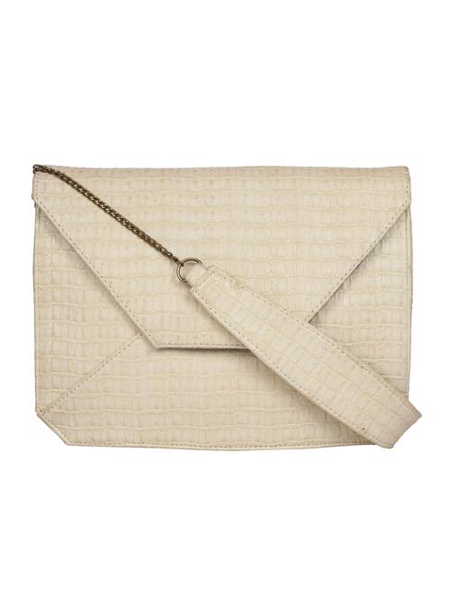 beige leatherette  regular sling bag - 14973628 - Very Small Image - 1
