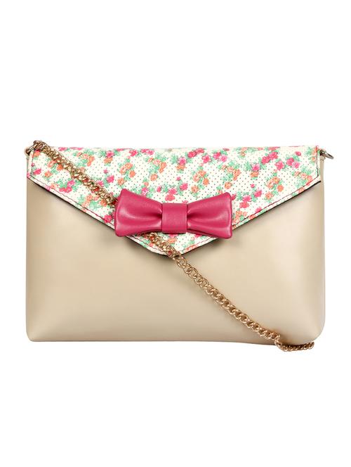 beige  leatherette  regular sling bag - 14973635 - Very Small Image - 1