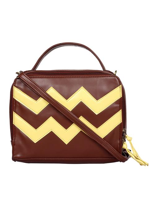 tan leatherette  regular sling bag - 14973638 - Very Small Image - 1