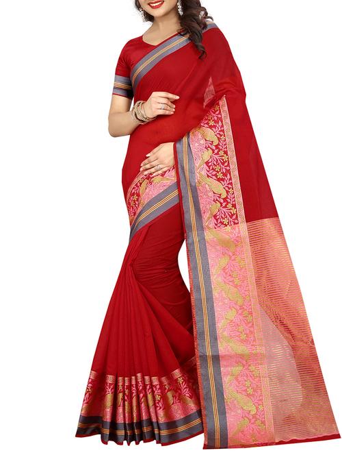 zari bordered saree with blouse - 14973680 - Very Small Image - 1