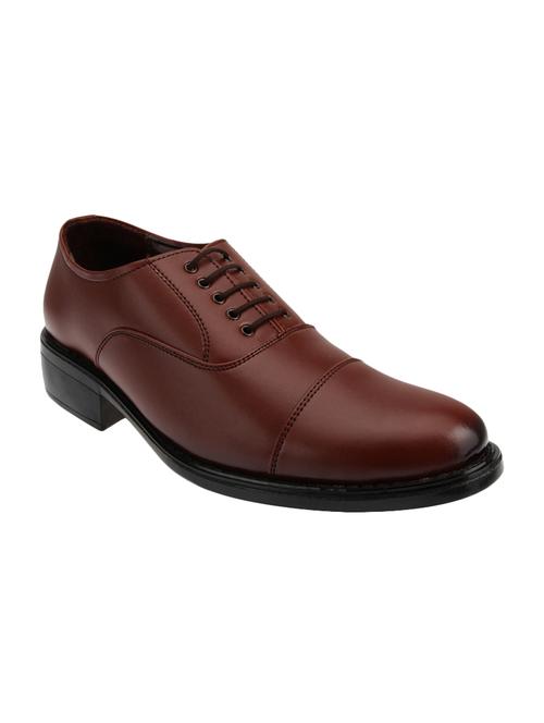 tan leatherette lace-up oxford - 14973750 - Very Small Image - 1