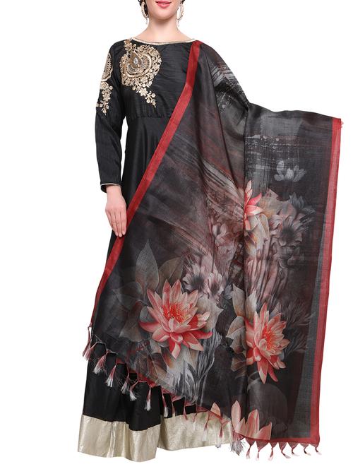 black khadi dupatta - 14974232 - Very Small Image - 1