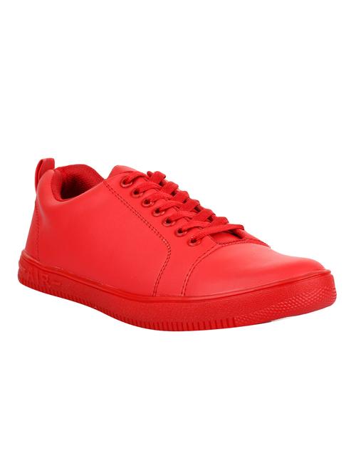 red leatherette lace up sneaker - 14974939 - Very Small Image - 1