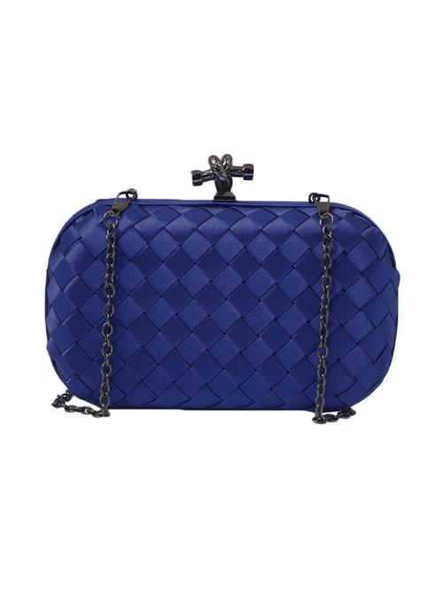 blue satin box clutch - 14980671 - Very Small Image - 1