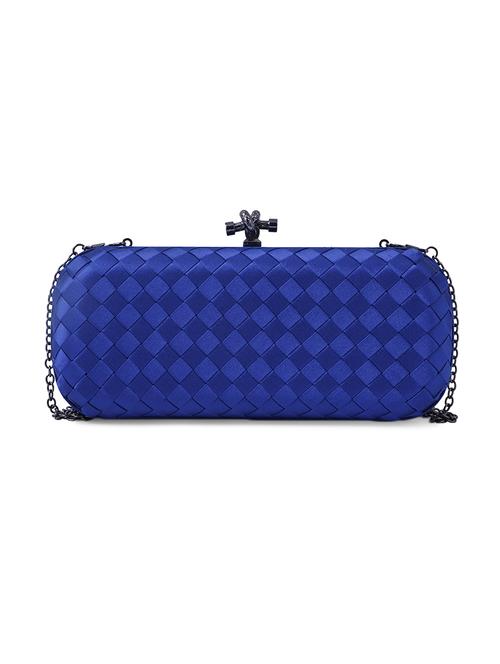 blue satin box clutch - 14980672 - Very Small Image - 1