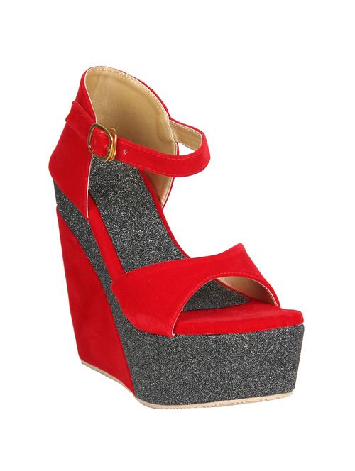 red ankle strap wedge - 14981053 - Very Small Image - 1
