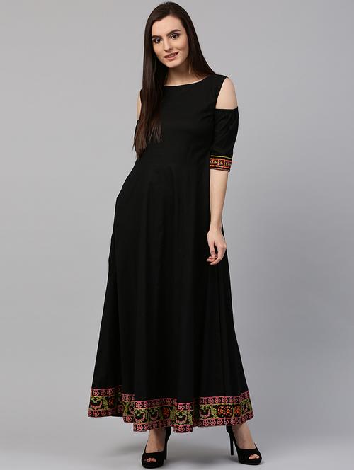 anarkali cold shoulder kurta - 14981116 - Very Small Image - 1