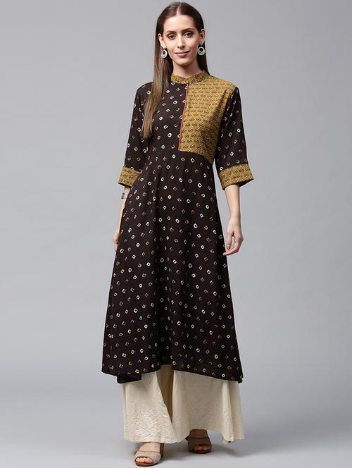bandhani a-line kurta - 14981131 - Very Small Image - 1