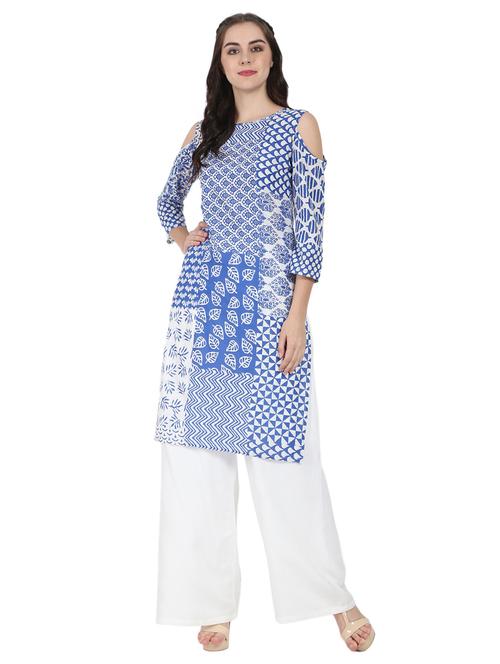 straight cold sleeves kurta - 14981173 - Very Small Image - 1