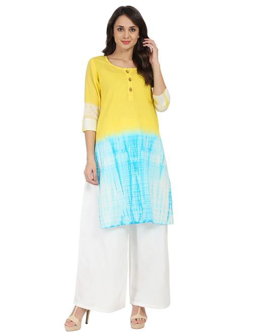 shibori straight kurta - 14981200 - Very Small Image - 1