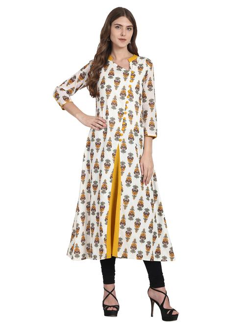asymmetric neck a-line kurta - 14981306 - Very Small Image - 1