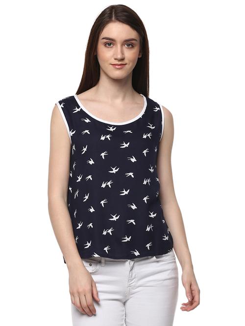 black printed rayon top - 14981587 - Very Small Image - 1