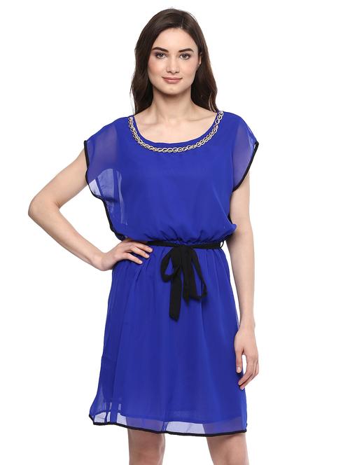 women's belted knee length dress - 14981652 - Very Small Image - 1