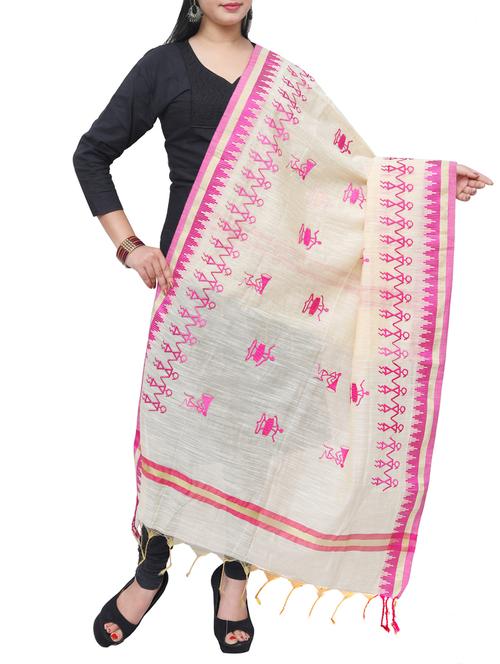 beige embroidered dupatta - 14982161 - Very Small Image - 1