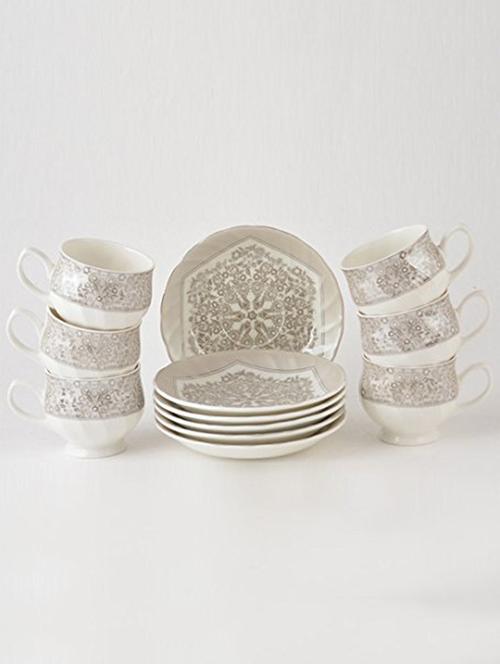 tableware serving printed tea coffee cups saucer pack 12 pcs - 14982241 - Very Small Image - 1