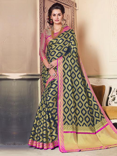 delicate golden zari woven  saree - 14983797 - Very Small Image - 1