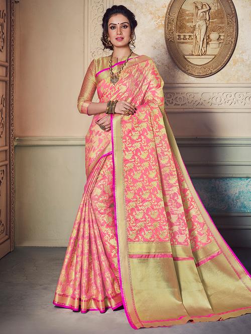delicate golden zari woven  saree - 14983803 - Very Small Image - 1