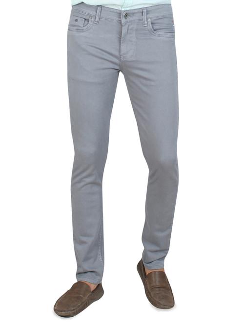 grey cotton plain jeans - 14985198 - Very Small Image - 1