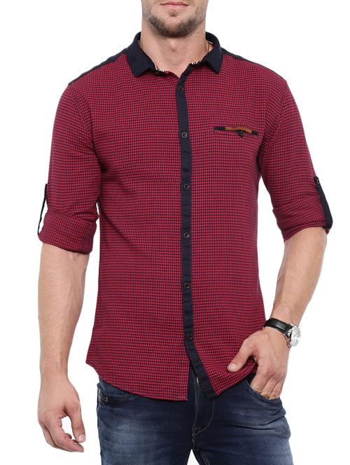 red linen casual shirt - 14987013 - Very Small Image - 1