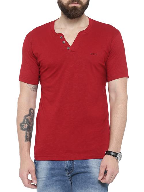 red cotton t-shirt - 14987105 - Very Small Image - 1