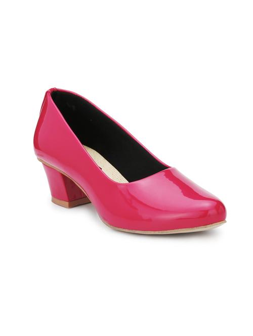 magenta leatherette slip on pumps - 14987222 - Very Small Image - 1