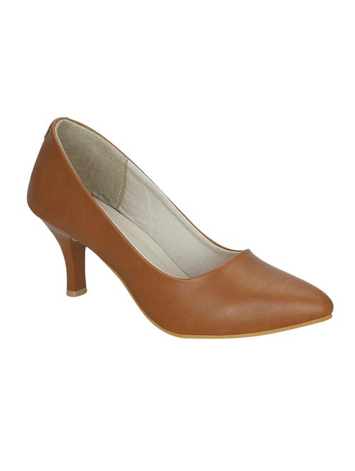 tan faux leather slip on pumps - 14987377 - Very Small Image - 1