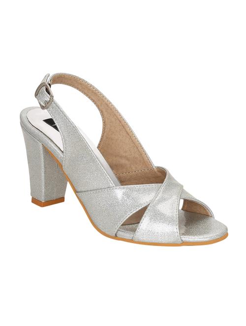 silver sheet back strap sandals - 14987380 - Very Small Image - 1