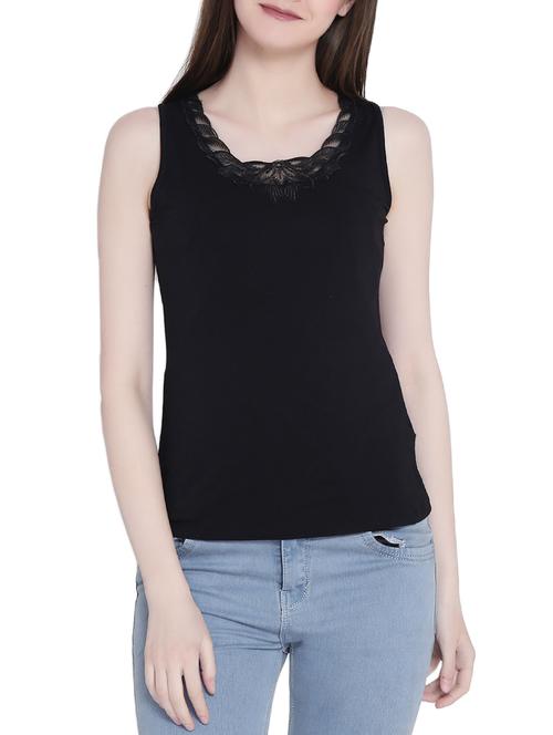 solid black poly cotton top - 14987455 - Very Small Image - 1