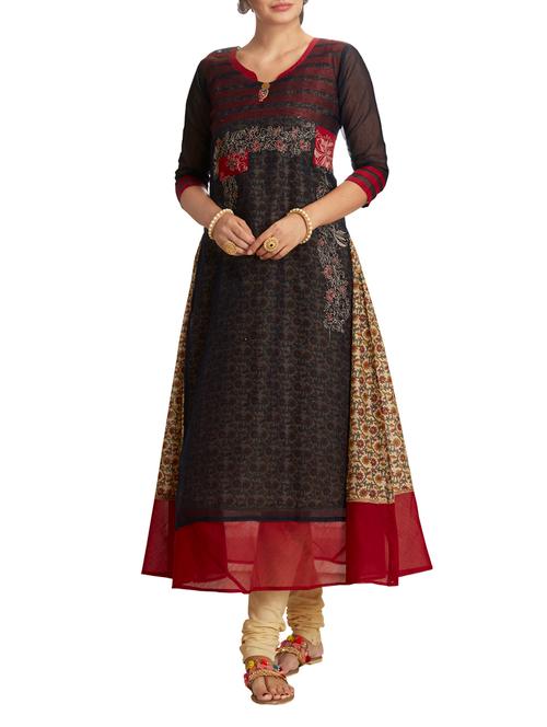 blue a-line stitched suit - 14988198 - Very Small Image - 1