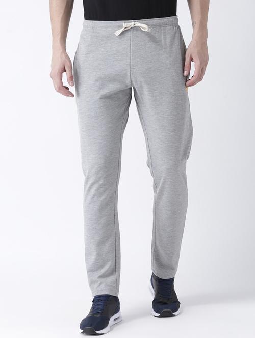 grey cotton full length track pant - 14990047 - Very Small Image - 1
