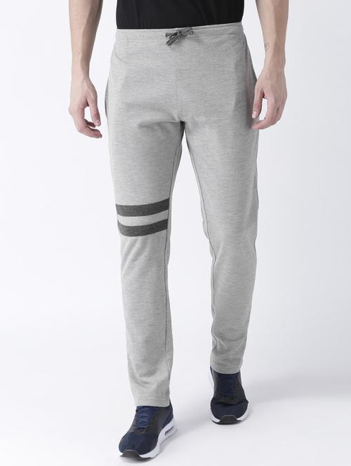 grey cotton full length track pant - 14990062 - Very Small Image - 1