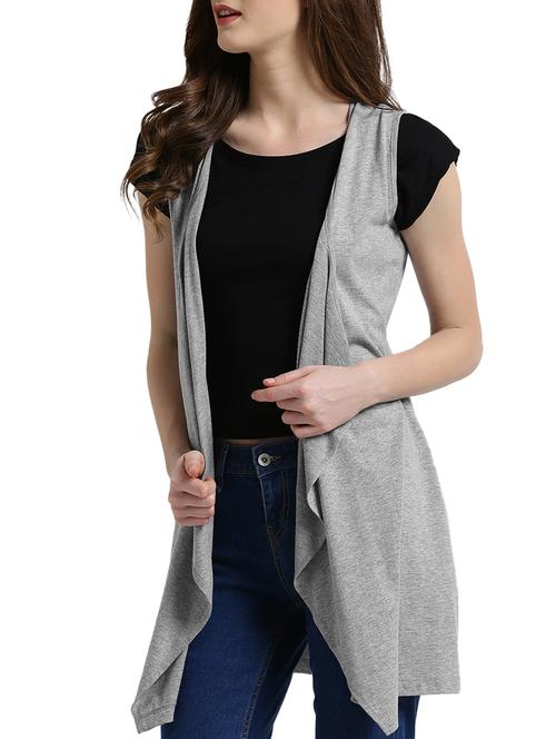 grey solid jersey shrug - 14990267 - Very Small Image - 1