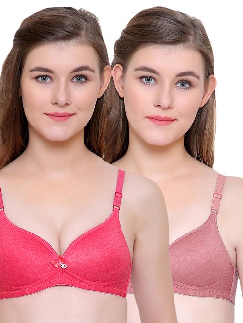 set of 2 bow patch solid bra  - 14990303 - Very Small Image - 1