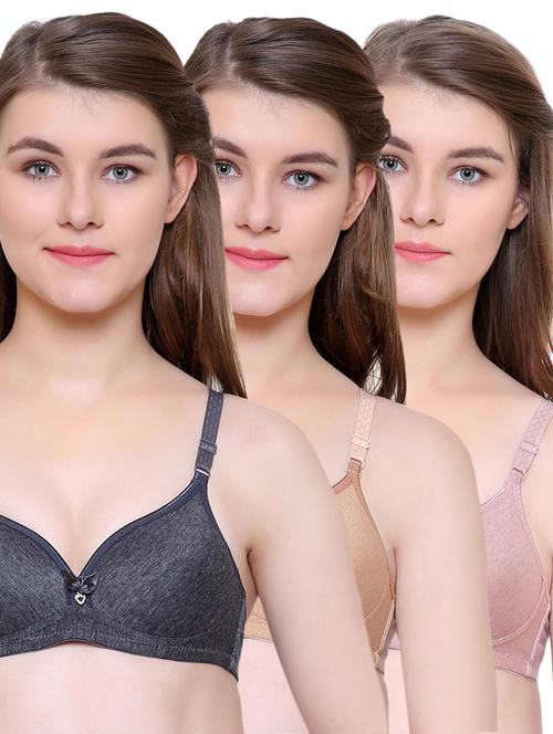 set of 3 multi colored push up bra - 14990387 - Very Small Image - 1