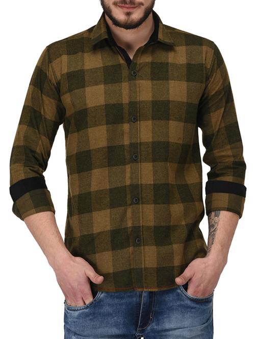 brown cotton casual shirt - 14993059 - Very Small Image - 1