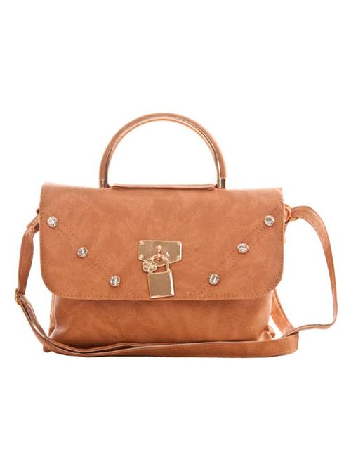 brown leatherette (pu) handbag - 14993245 - Very Small Image - 1