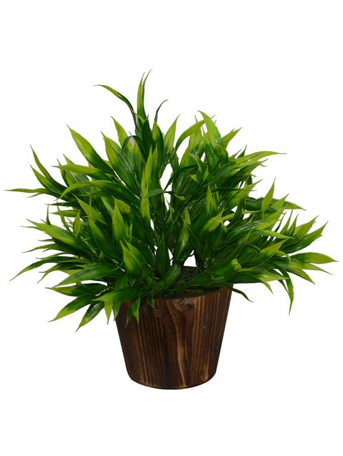 Artificial Plant Bamboo (28 cm/ 11 inchs) in Wood round big pot - 14993927 - Very Small Image - 1