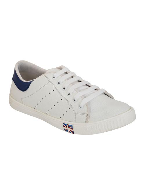 white leatherette lace up sneaker - 14995577 - Very Small Image - 1
