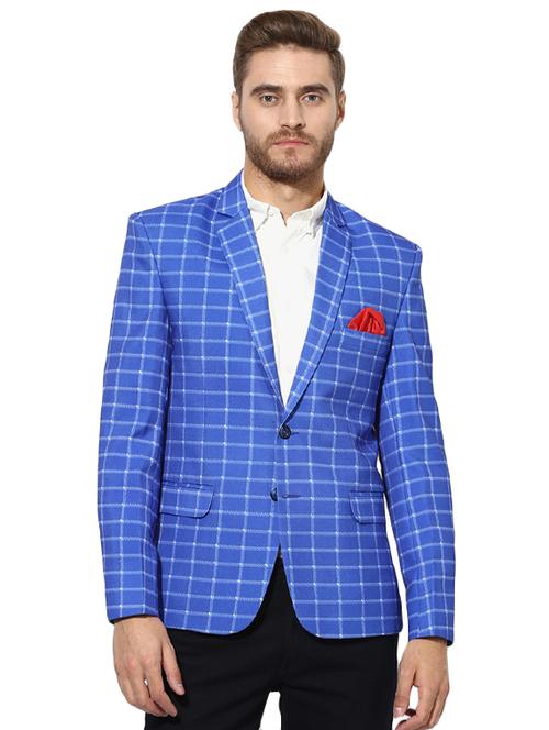 blue cotton casual blazer - 14996410 - Very Small Image - 1