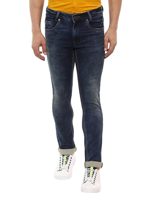 blue cotton washed jeans - 14997071 - Very Small Image - 1