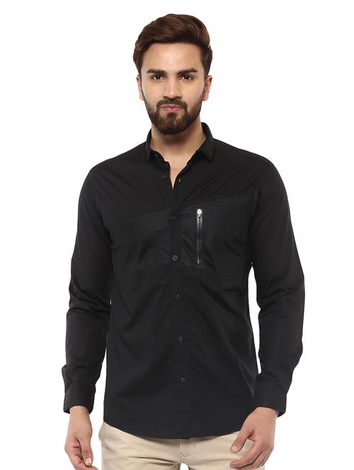 black cotton casual shirt - 14997499 - Very Small Image - 1