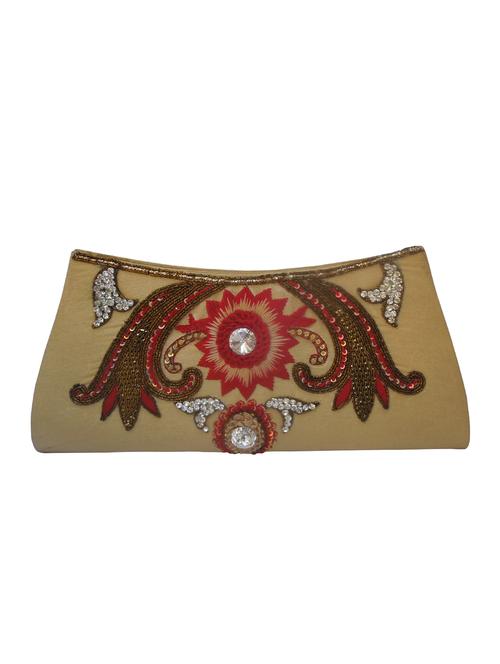 gold silk ethnic clutch - 14999848 - Very Small Image - 1