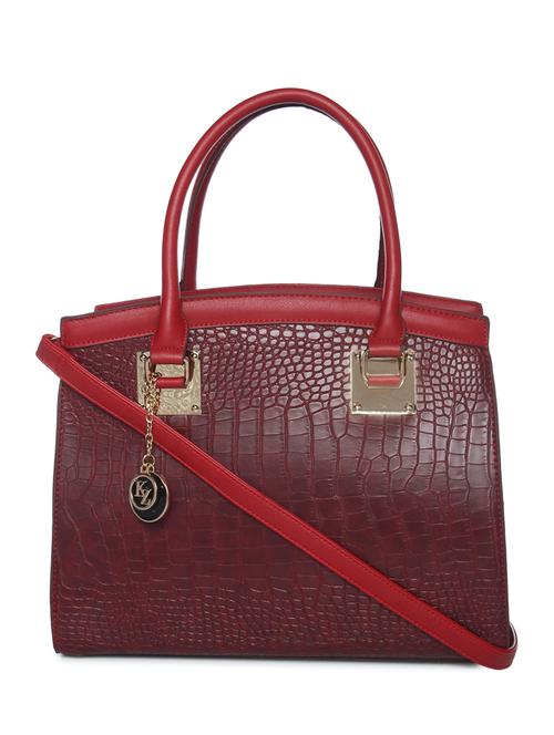 red leatherette  structured handbag - 15000028 - Very Small Image - 1