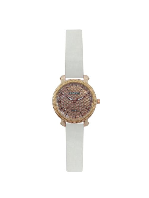 jm new sure short style mate white leather belt watch - 15000137 - Very Small Image - 1