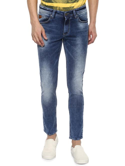 blue light washed denim jeans - 15000715 - Very Small Image - 1