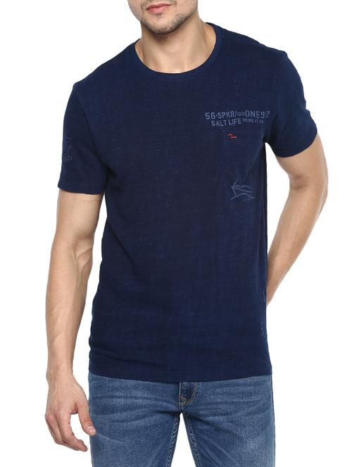 navy blue cotton pocket t-shirt - 15000957 - Very Small Image - 1