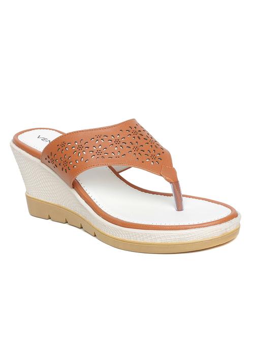 tan open thong  wedge - 15001364 - Very Small Image - 1