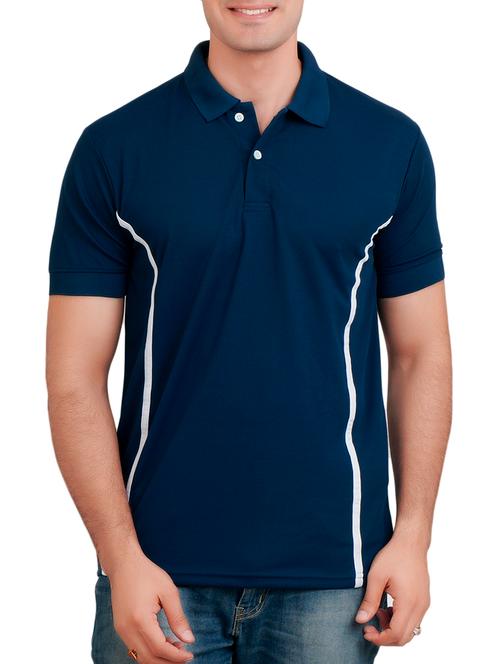 dark blue taped polo t-shirt - 15001421 - Very Small Image - 1